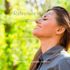 Femme apaisée retrouvant un équilibre émotionnel et une sérénité intérieure