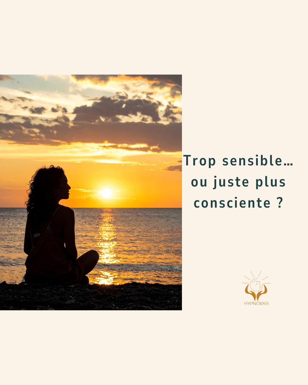 Femme en silhouette face au coucher de soleil illustrant l’hypersensibilité, les émotions intenses et la conscience intérieure