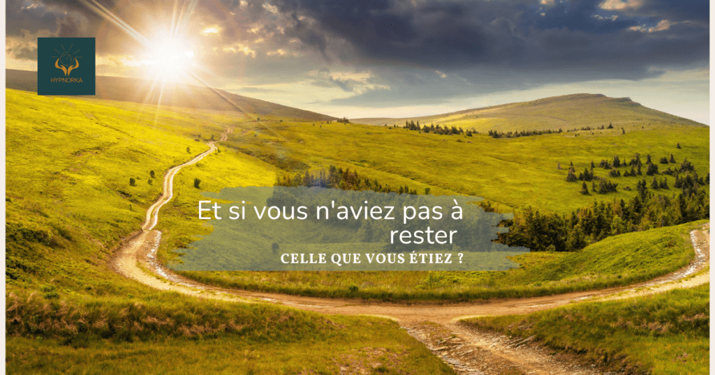 Femme avançant sur un chemin symbolisant les différentes étapes de sa vie