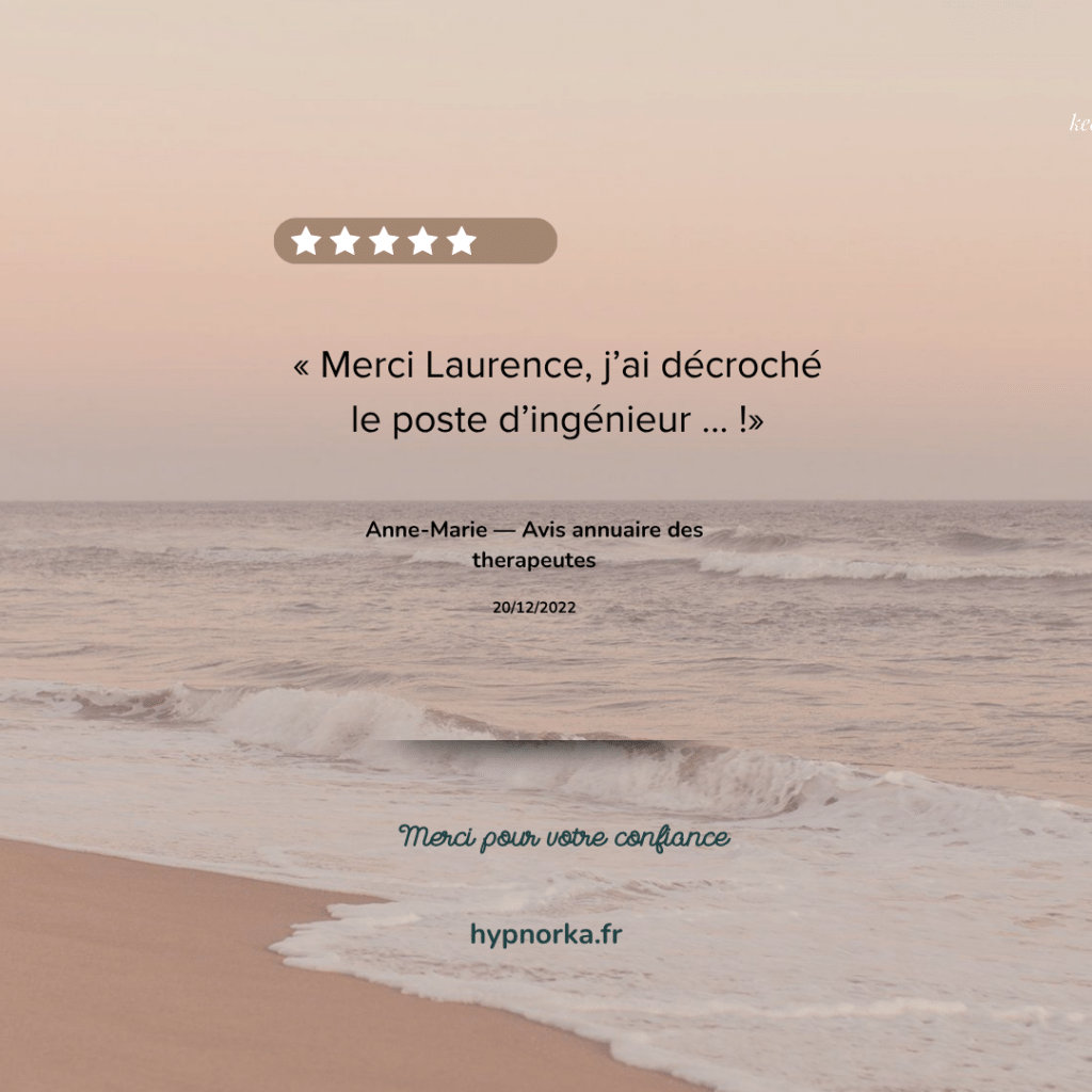 Avis d’Anne-Marie annonçant à Laurence Carlo Guilloux qu’elle a décroché un poste d’ingénieur.