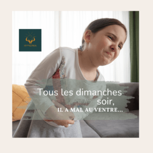 Enfant ayant mal au ventre avant d'aller à l'école